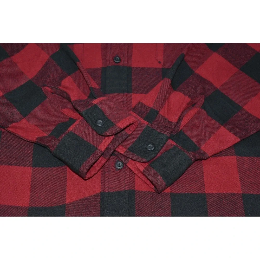Levi's Brushed Men Shirt Size XXL Check Plaid Lumberjack Flannel Red Black